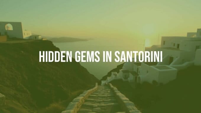 Santorini hidden gems, secluded whitewashed village on volcanic cliffs, peaceful path with stunning view of the Aegean sea, golden sunset light, serene and untouched, hyperrealistic.