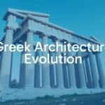 Majestic Greek temple with tall columns, classical Doric style, clear blue sky, ancient ruins in the background, detailed and realistic.