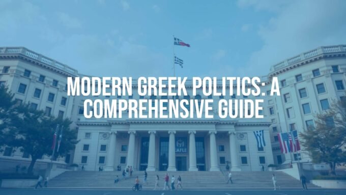 Modern Greek parliamentary democracy, historic transition from dictatorship, vibrant political scene, Athens government buildings, symbolic democratic imagery, realistic.
