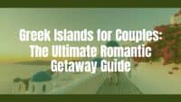 Romantic sunset over Santorini, blue domes and white-washed buildings, couples walking on a cobblestone path, bougainvillea flowers, sea view, warm golden light, peaceful and idyllic, realistic.